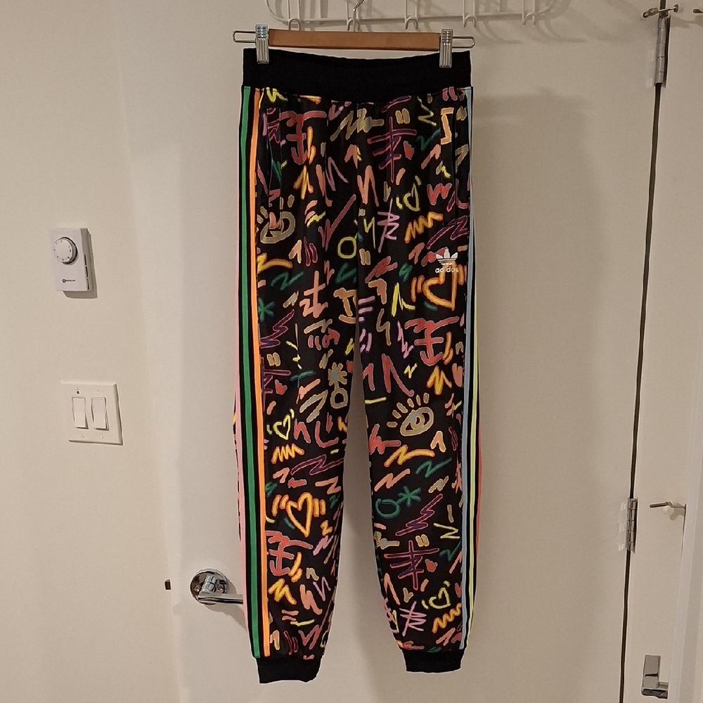 Adidas x Kris Andrew Small Black "Love Unites" Superstar Track Pants (Size XS) - Picture 2 of 10